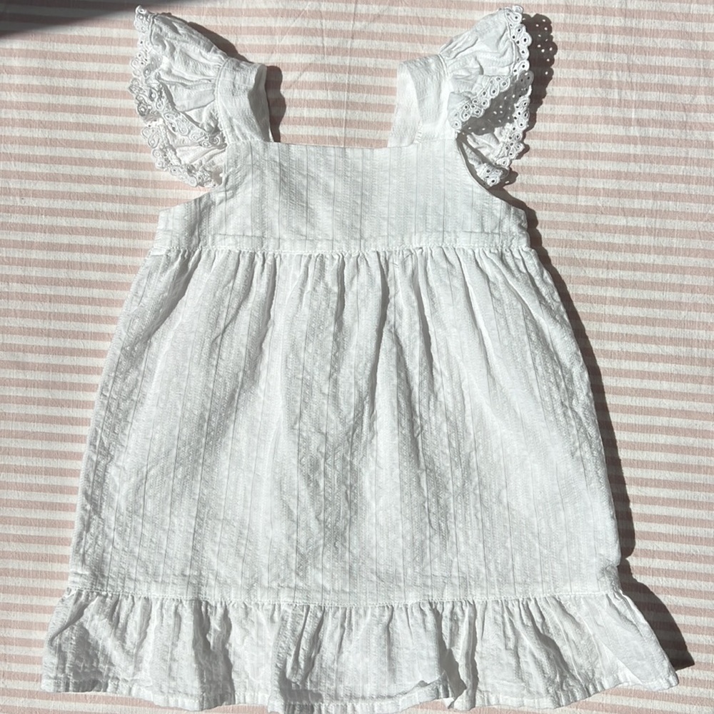 BABIDU WHITE COTTON & LACE DRESS size 2 Year